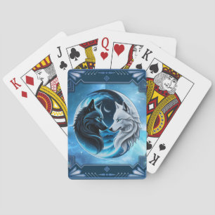 Jeu De Cartes Deux têtes de loup majestueuses