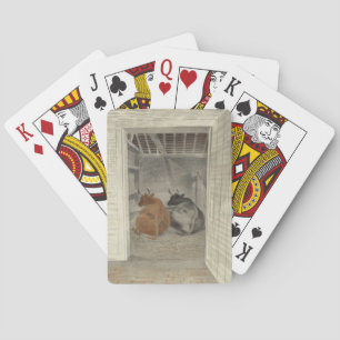 Jeu De Cartes Deux vaches dans une stabilité (par Eric Ravilious