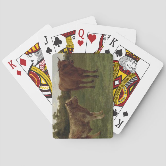 Jeu De Cartes Deux vaches debout dans un champ (par Rosa Bonheur (dos)