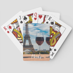 Jeu De Cartes Deux verres de vin avec la tour Eiffel