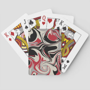 Jeu De Cartes Déversement - Rouge, gris, noir et blanc os