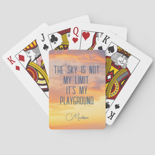 Jeu De Cartes Devis Sky de nom personnalisé (dos)