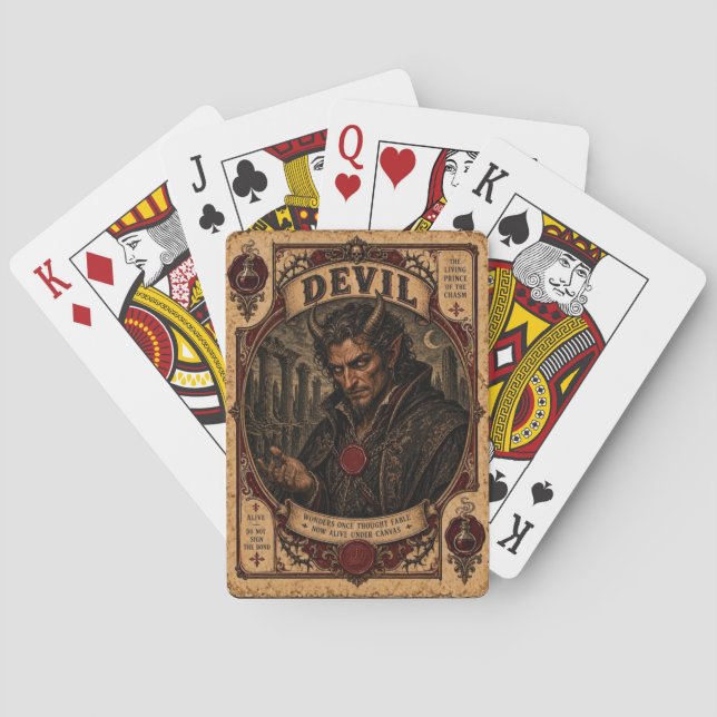 Jeu De Cartes Diable, Monstres de Cirque Vintage (dos)