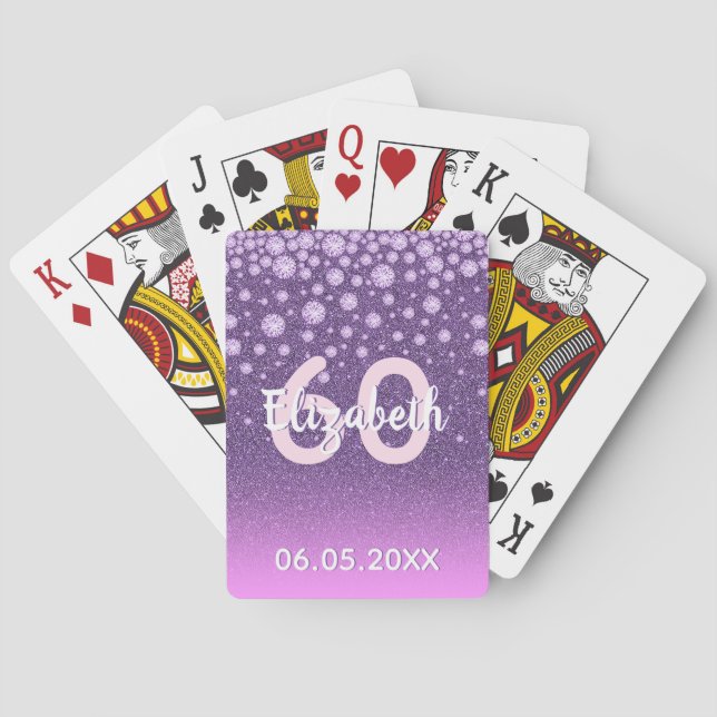 Jeu De Cartes diamants de 60e anniversaire parties scintillant r (dos)