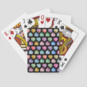 Jeu De Cartes Diamond Heart Aquarelle Motif mignon Pastel Girly