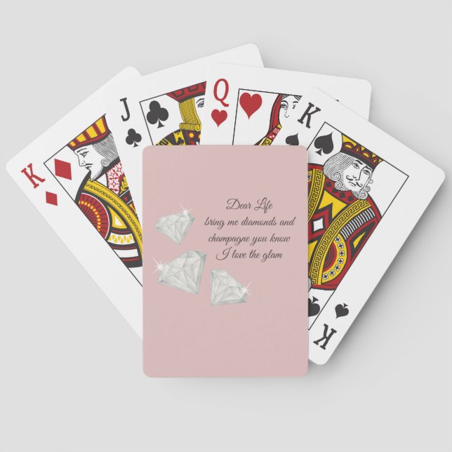Jeu De Cartes Diamonds & Champagne Quote – Dear Life Edition (dos)