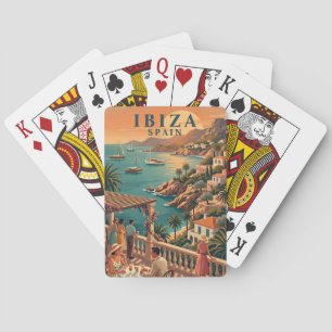 Jeu de cartes d'Ibiza Art vintage de voyage Espagn