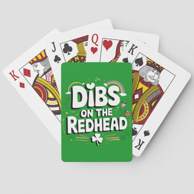 Jeu De Cartes Dibs On The Redhead Funny St Patrick's Day (dos)