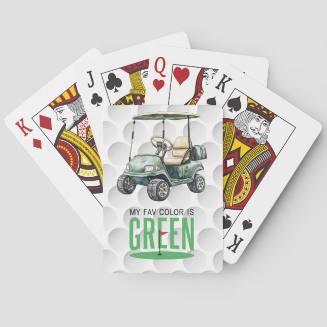 Jeu De Cartes dicton drôle de golf préféré est vert (dos)
