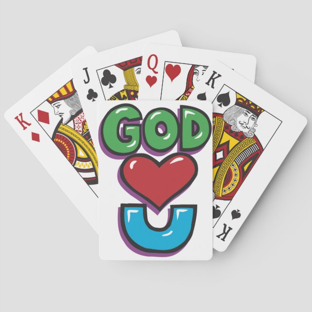 Jeu De Cartes Dieu vous aime des cartes de jeu (dos)