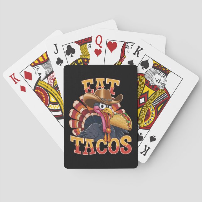 Jeu De Cartes Dinde de Thanksgiving Manger des Tacos  Drôle Mexi (dos)