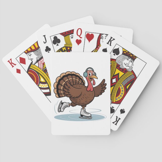 Jeu De Cartes Dindon de patinage de Thanksgiving  (dos)