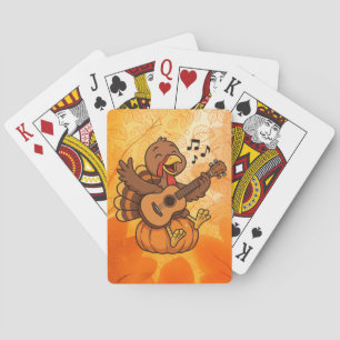 Jeu De Cartes Dindon de Thanksgiving mignon avec guitare