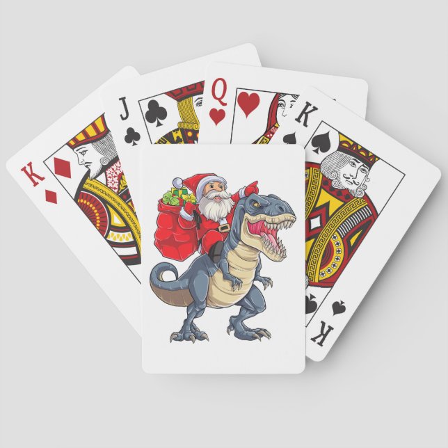 Jeu De Cartes Dinosaur T rex Noël Père Noël Garçons Hommes Fille (dos)