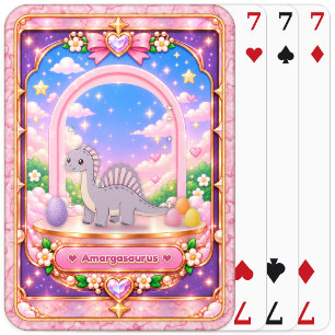 Jeu De Cartes Dinosaure Amargasaurus, Art Kawaii
