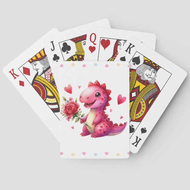 Jeu De Cartes Dinosaure de la Saint Valentin (dos)