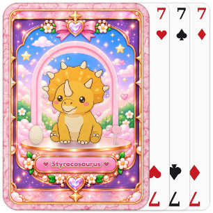 Jeu De Cartes Dinosaure Styracosaurus, Art Kawaii