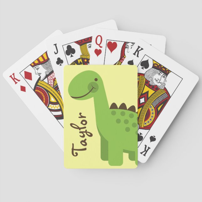 Jeu De Cartes Dinosaure Vert (dos)