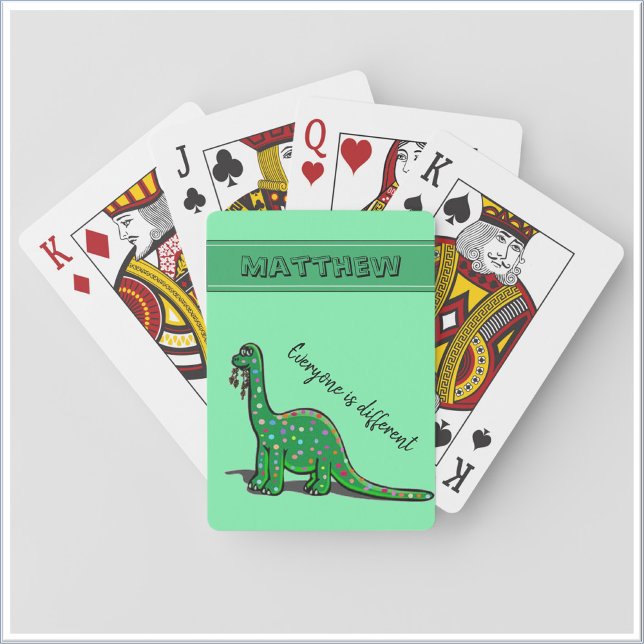 Jeu De Cartes Dinosaure Vert (Bookmark my store! https://www.zazzle.com/store/capricepetit)