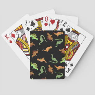 Jeu De Cartes Dinosaures mignons sur fond noir