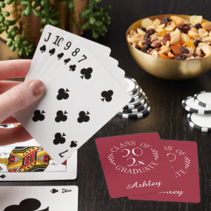 Jeu De Cartes Diplômé de la promotion 2026 Nom Élégant Bourgogne