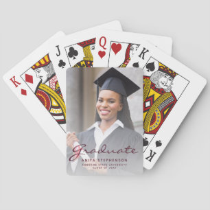 Jeu De Cartes Diplôme Photo Personnalisé Écriture Bourgogne