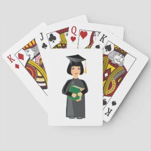 Jeu De Cartes Diplômée en toque et toge noirs