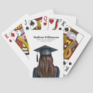 Jeu De Cartes Diplômée moderne personnalisée Femme Diplômée