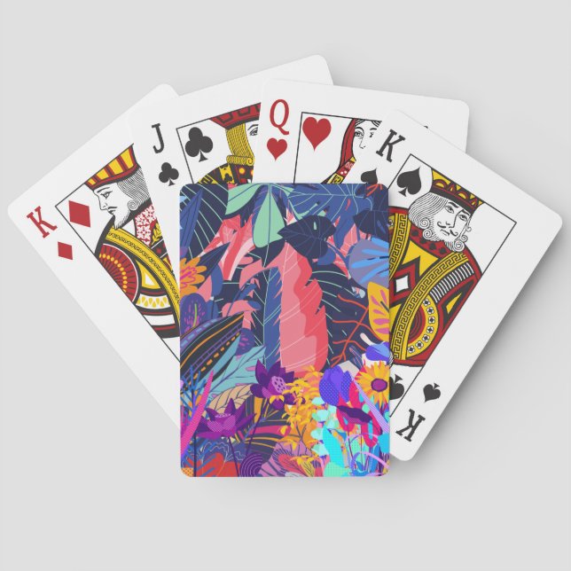 Jeu De Cartes Disque Flash USB Neon Tropical Motif (dos)