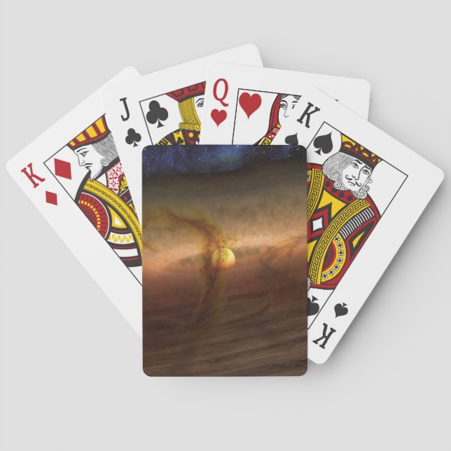 Jeu De Cartes Disques De Matériel De Forme Planète Circulant Les (dos)