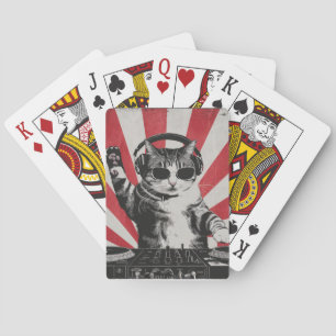 Jeu De Cartes DJ DJ Cat Disco Sound Tech Headphone Music