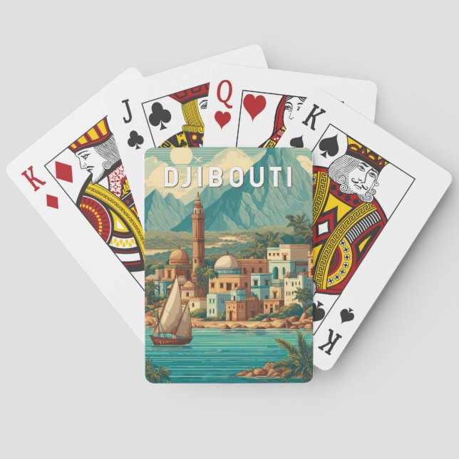 Jeu De Cartes Djibouti Illustration Travel Art Vintage (dos)