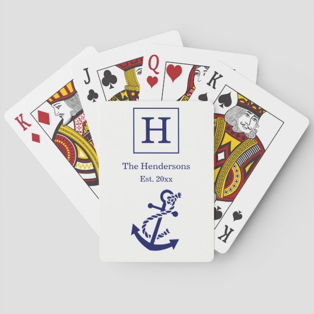 Jeu De Cartes do-it-yourself Couleurs Ancre marine White Navy UL (dos)