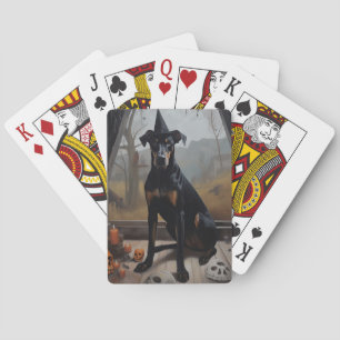 Jeu De Cartes Doberman Citrouilles Halloween Épouvantable