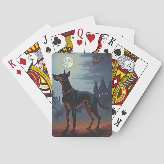 Jeu De Cartes Doberman Halloween effraie (dos)