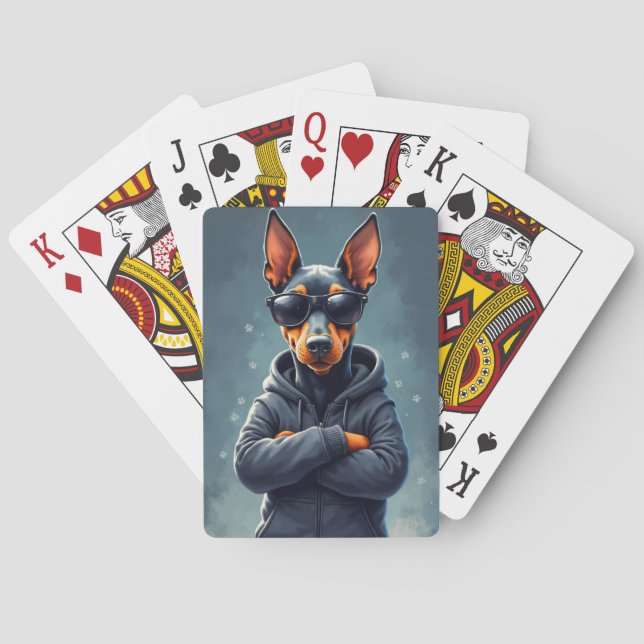 Jeu De Cartes Doberman Kawaii Chien Drôle (dos)