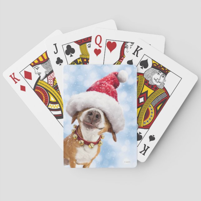 Jeu De Cartes Dog With Big Santa Hat (dos)