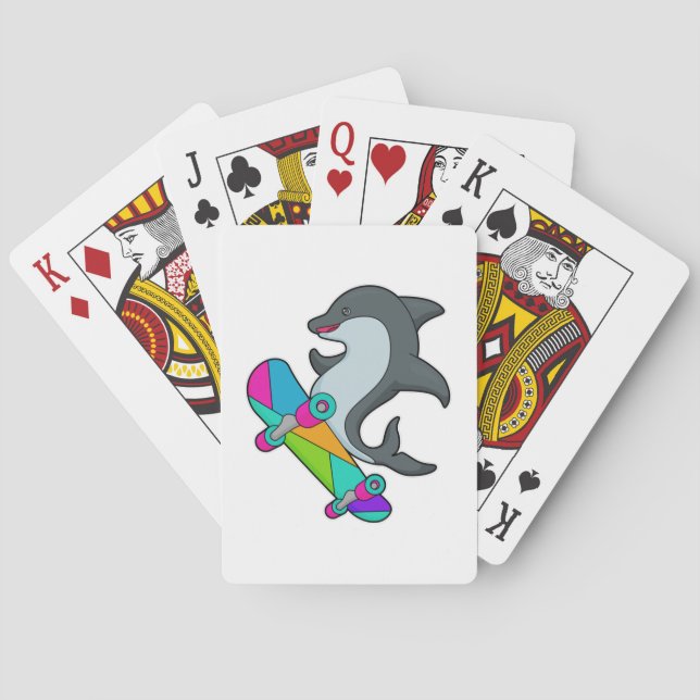 Jeu De Cartes Dolpin comme patineur avec skateboard (dos)
