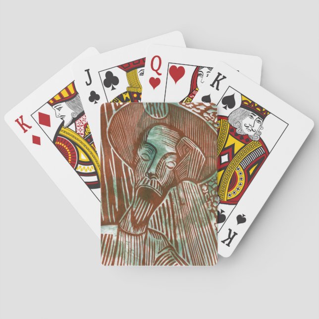 Jeu De Cartes Don Quichotte en vert et marron (dos)