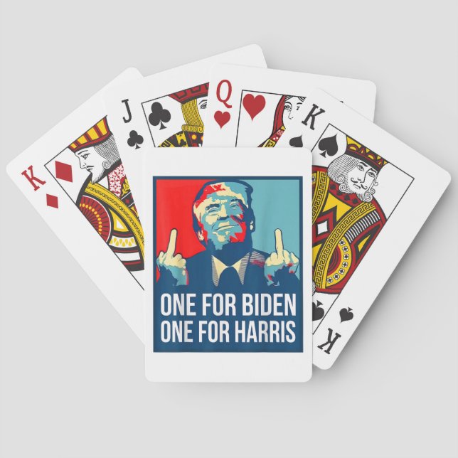 Jeu De Cartes Donald Trump Middle Finger Biden Harris America Re (dos)