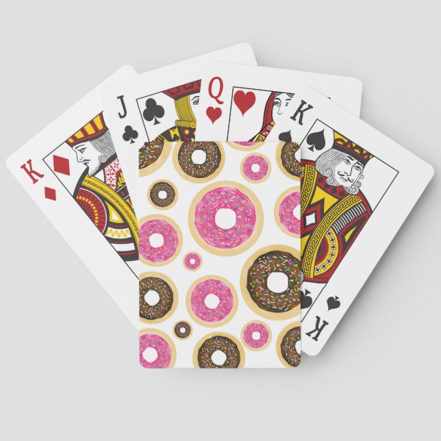 Jeu De Cartes Donuts avec saupoudrage rose et marron Fête d'anni (dos)