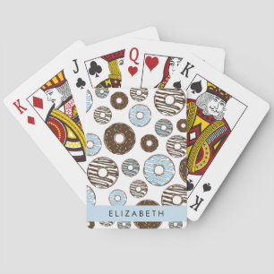 Jeu De Cartes Donuts Bleus, Donuts Brown, Sprinkings, Votre Nom
