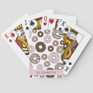 Jeu De Cartes Donuts Roses, Donuts Brown, Sprinkings, Votre Nom