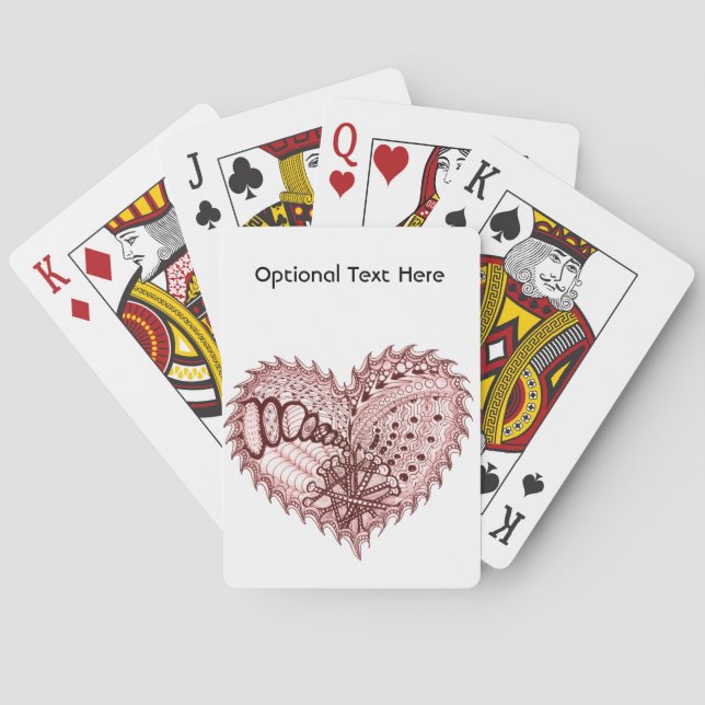 Jeu De Cartes Doodle de feu de coeur rouge (dos)