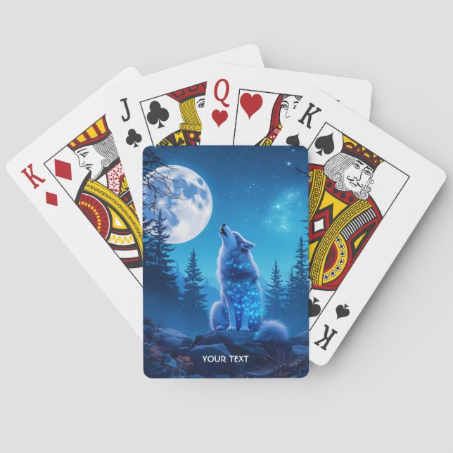Jeu De Cartes Double exposition de loup mignon Imaginaire (dos)