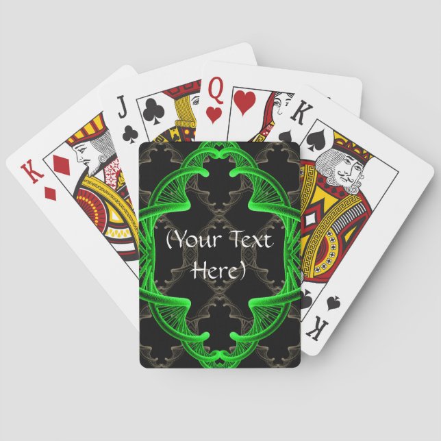 Jeu De Cartes Double Helix Design. Vert sur noir (dos)