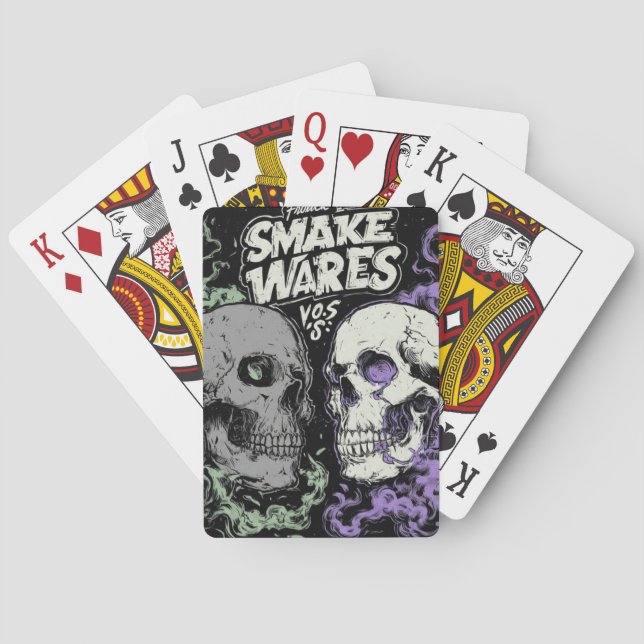 Jeu De Cartes Doublez les ténèbres avec ce frappant double crâne (dos)