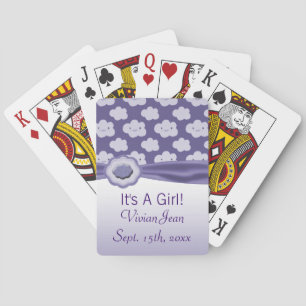 Jeu De Cartes Douce Baby Shower aux Nuages Violets Floconneux