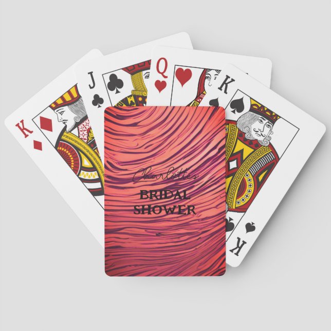 Jeu De Cartes Douche de Mariée Satin Opulent Rouge (dos)