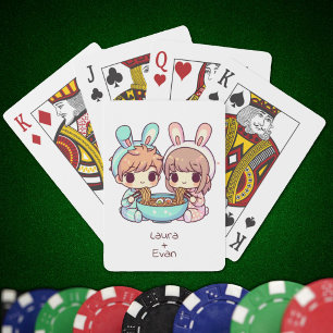 Jeu De Cartes Doux Chibi Personnalisé Style Ramen Couple